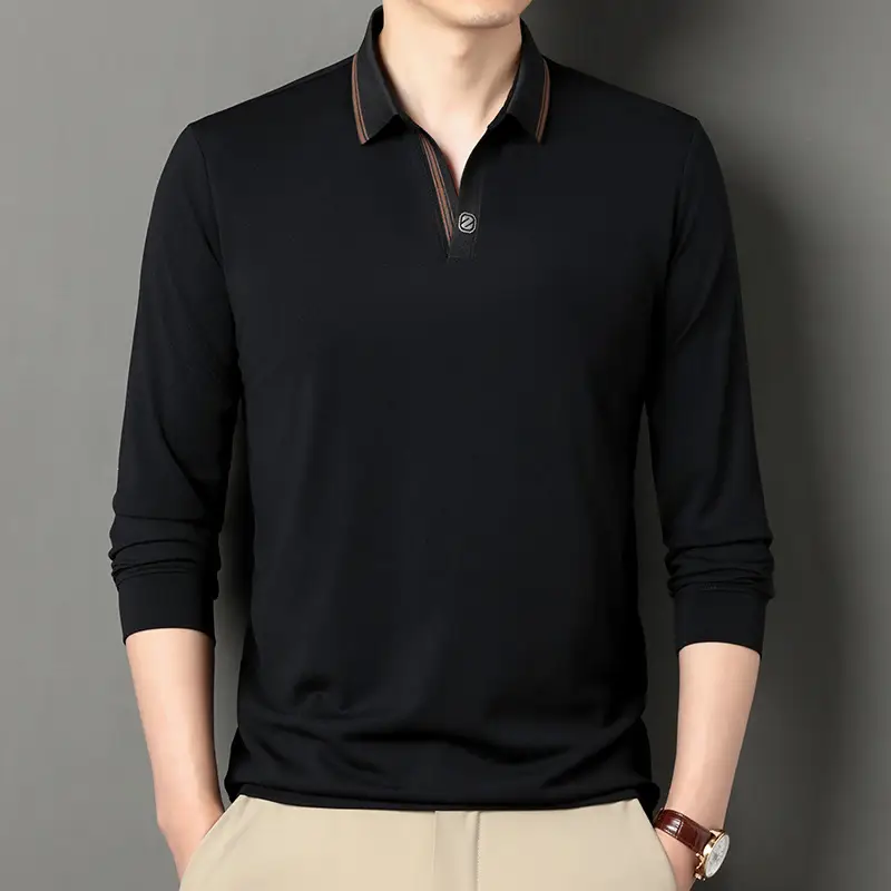 Men's Long-sleeved T-shirt With Scissors Collar