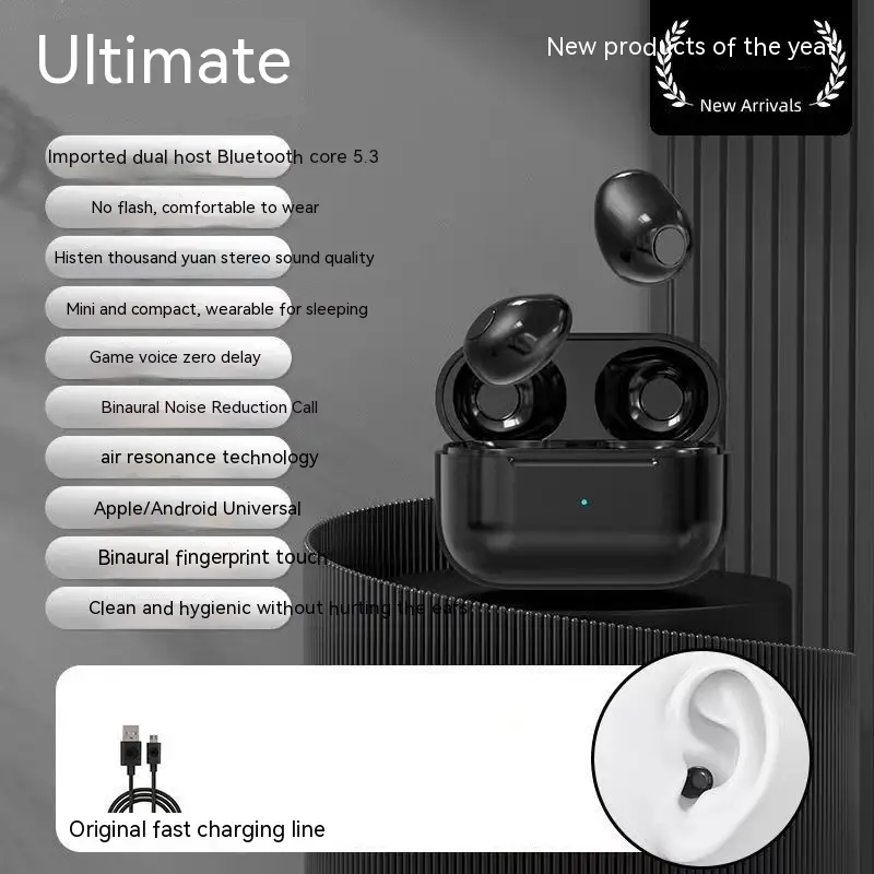 Bluetooth Headset Wireless Mini Sleep Ultra Light Music