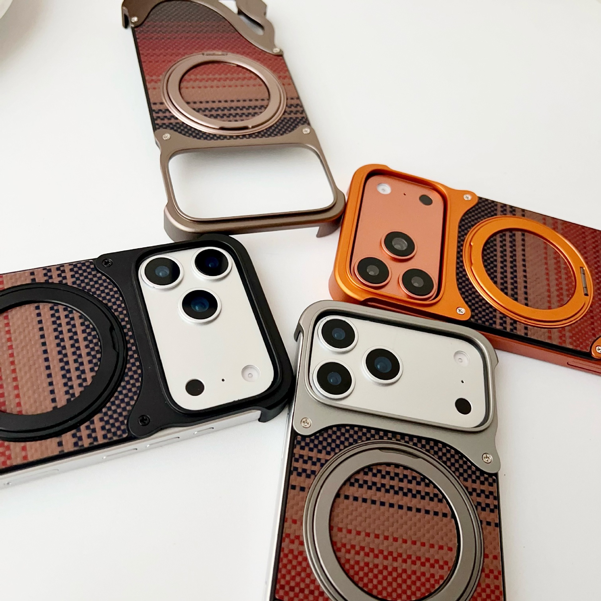 Metal Magnetic Mount Carbon Fiber Backplate Protective Case