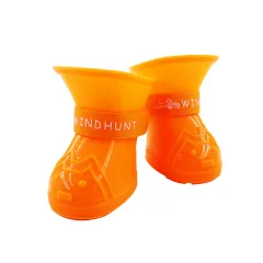 Pet Boots Non-slip Waterproof And Hard-wearing Soft Bottom - Orange - View 1