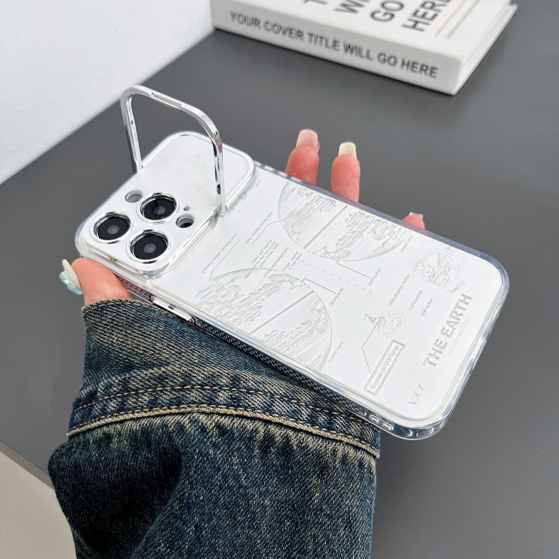 Pleated Bracket Phone Case Metal Planet - Image 15