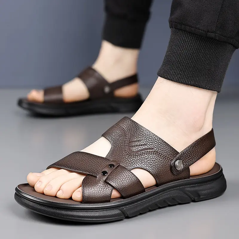 Men's Breathable Genuine Leather Beach Shoes Casual