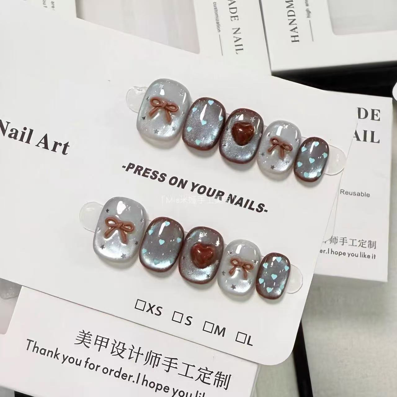 Cute Bow-knot Handcrafted Wearable Nail Tips