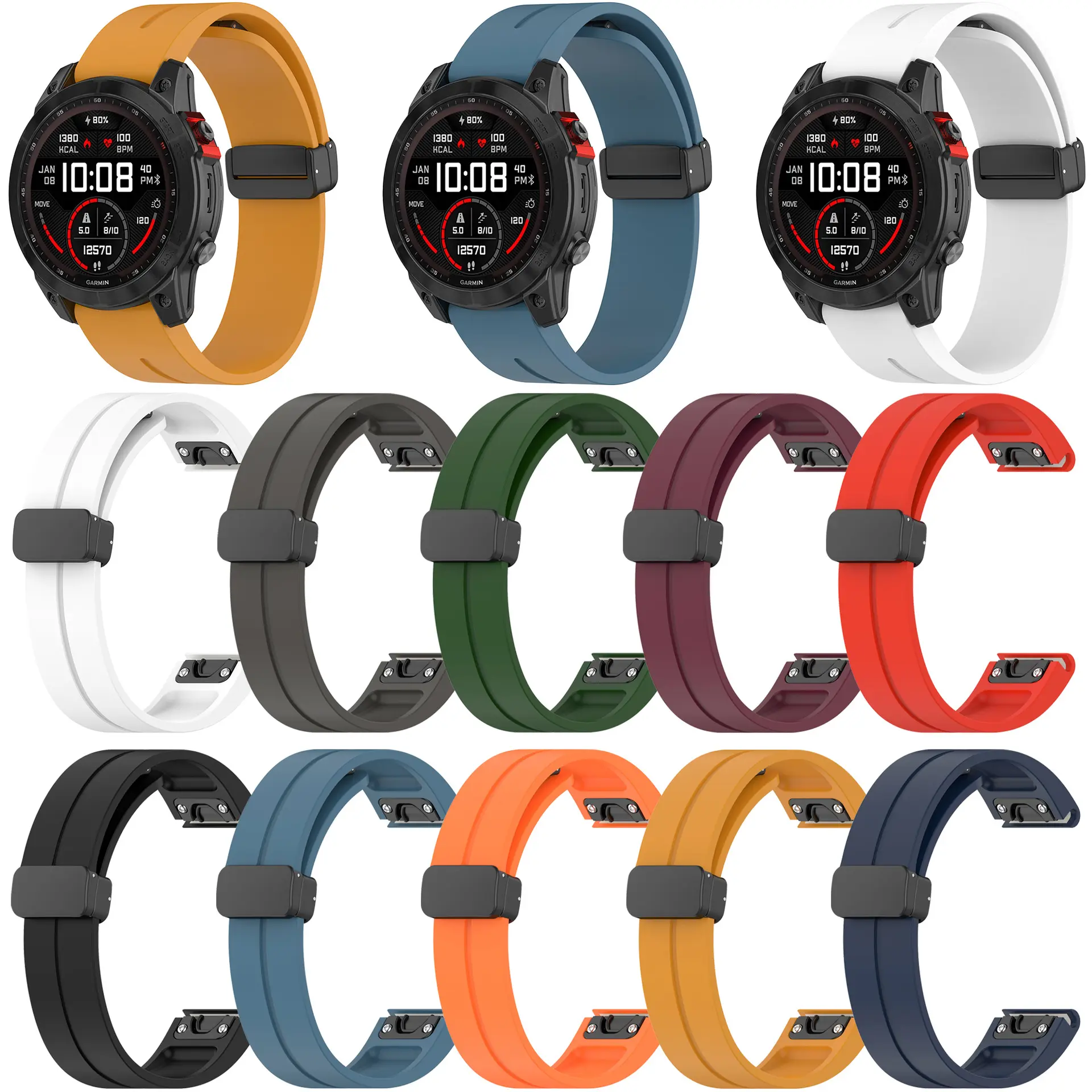 Quick Release Silicone Strap Magnetic Folding Buckle