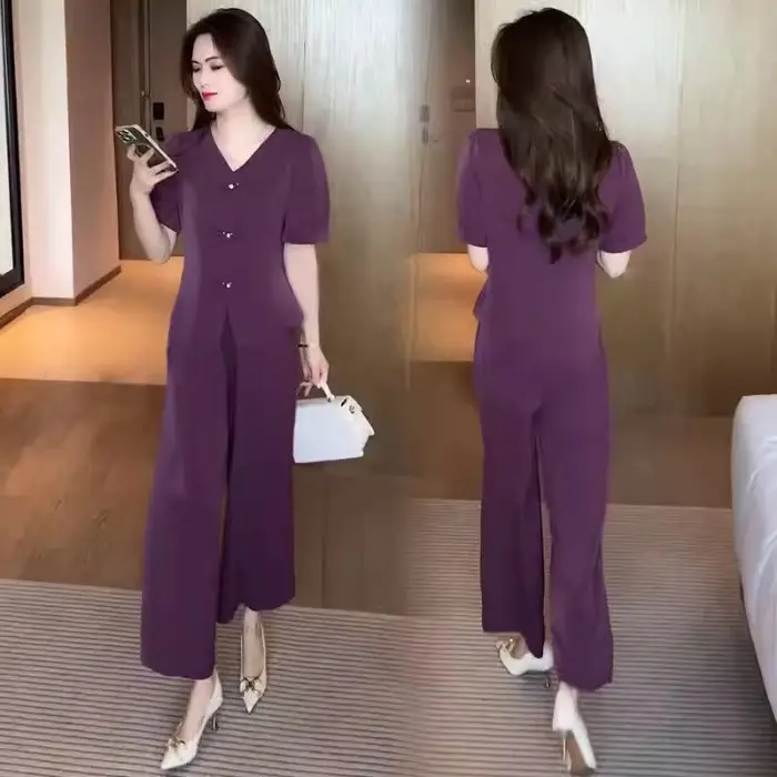 Loose Western Style Slimming Belly-covering Temperament Small Size Two-piece Set