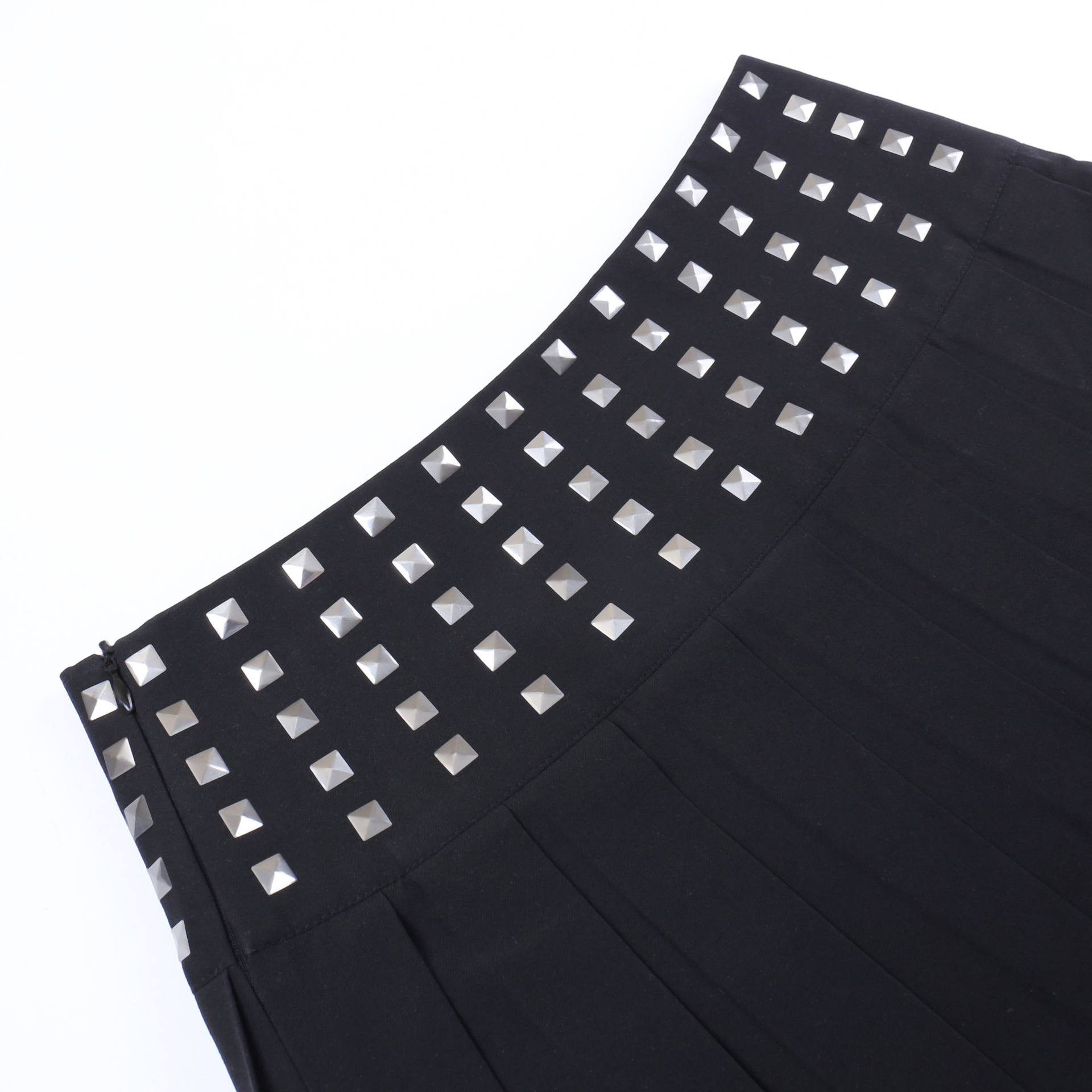 Title 21, Trendy Studded High Stretch Black Pleated Skirt...