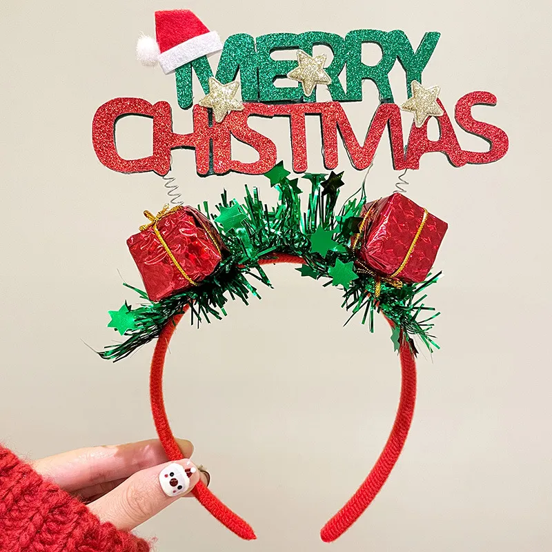 Christmas Hairband Decoration Tree Headband Bow Hair Clip - Gift Hairband