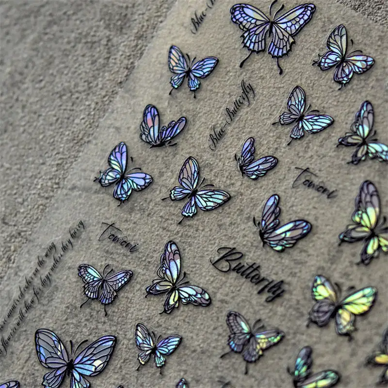 Colorful Butterfly Graceful Relief Laser 5d Three-dimensional