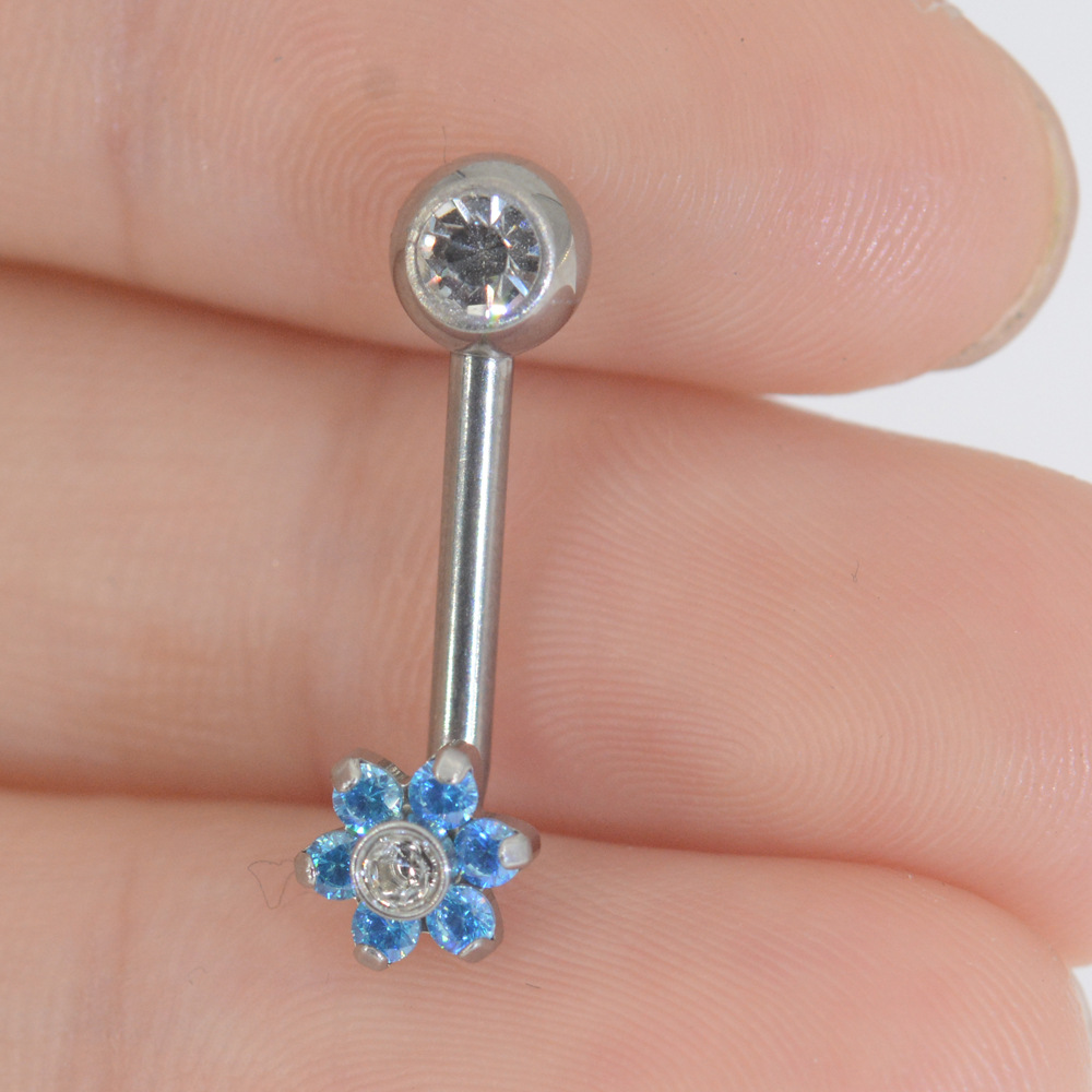 Sea Blue Flower 1.6x11x5mm
