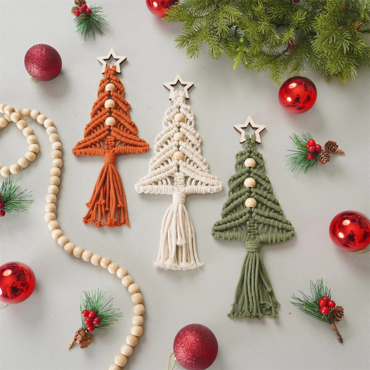 Bohemian-style Christmas Tree Ornaments For Holiday Decor