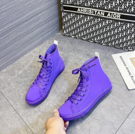 High-top Board Shoe Casual Running Anti-leather Boots Women's Soft Leather