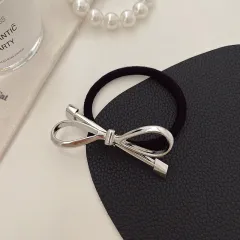 Ins Cold Style Silver Bow Barrettes Women - Hair Rope - View 1