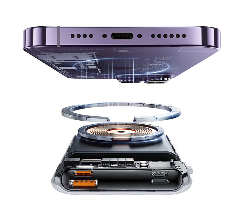 Magnetic Wireless Charger Power Bank With Cable Super Fast Charge Mobile Power 10000 MA 13