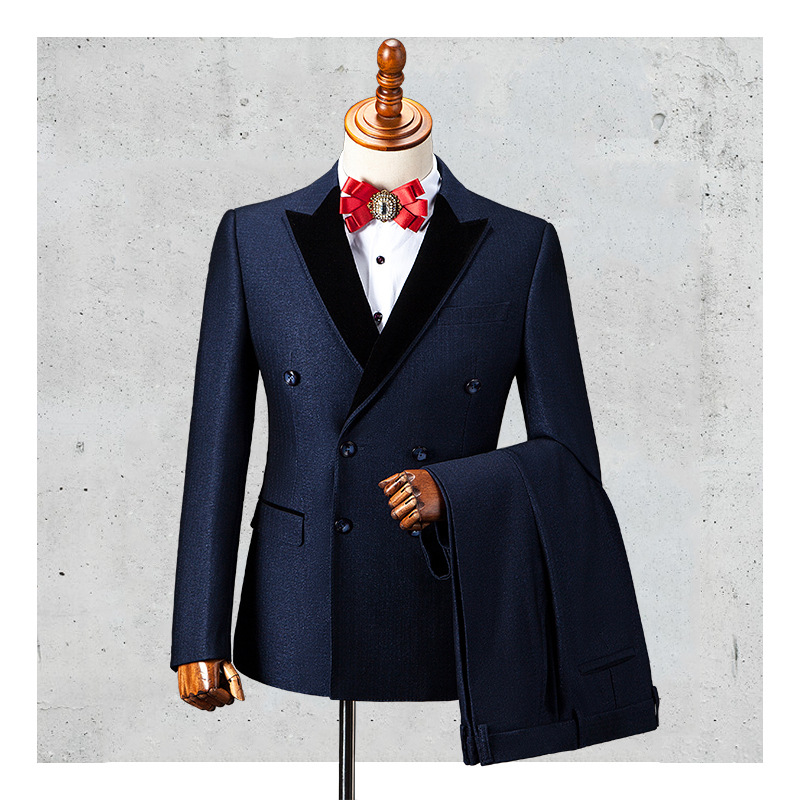 Men's Suit Set Fashionable Casual Suit Wedding Dress Two-piece Set - Image 1