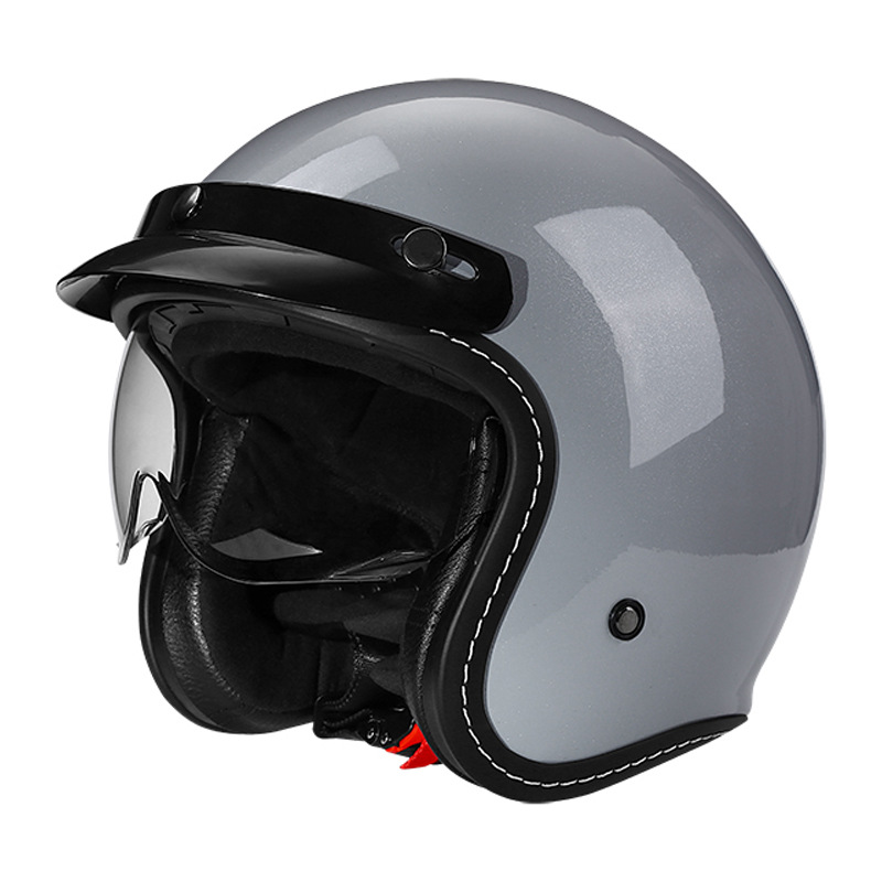 Vintage Motorcycle Helmet With Retractable Built-in Visor product image