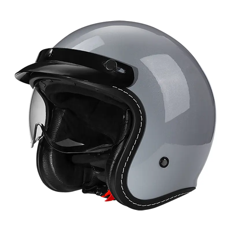 Vintage Motorcycle Helmet With Retractable Built-in Visor