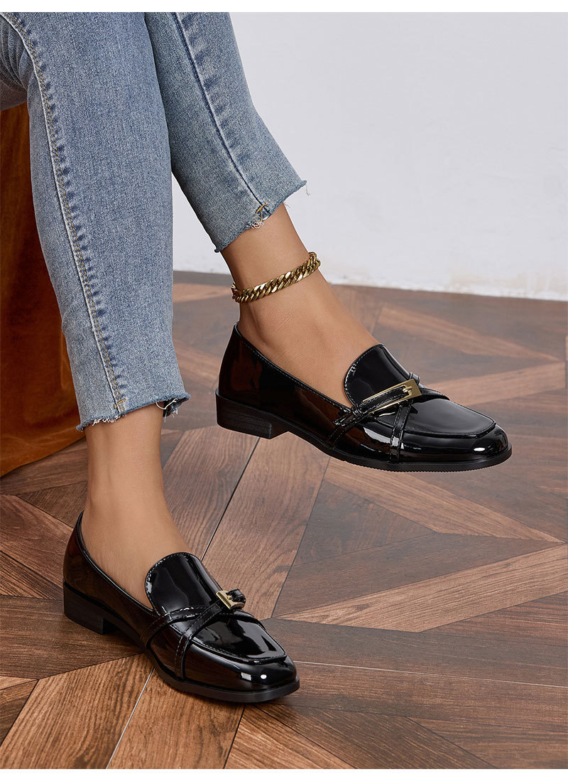 Leather Square Toe Shoes