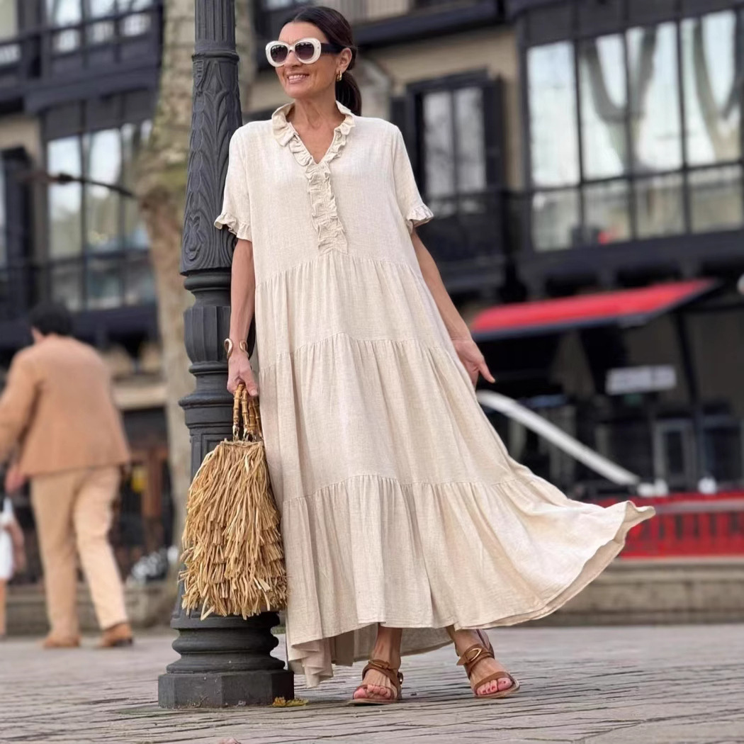 Plus Size Women's Fashion Casual Polo Collar Dress