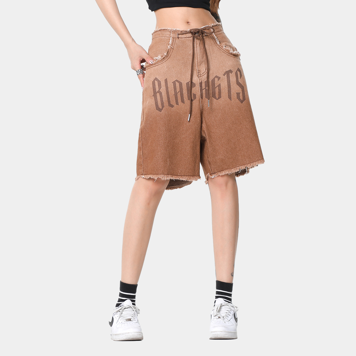 Denim Shorts Summer Men's Washed Gradient