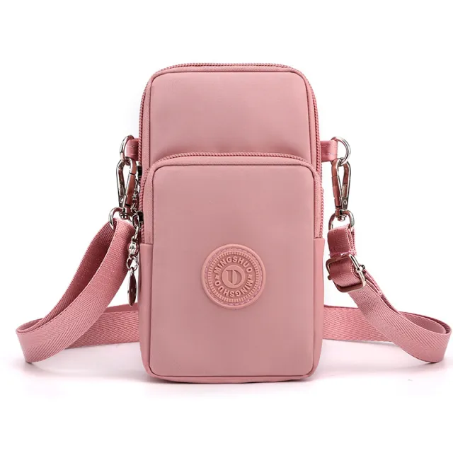 Mobile Phone Bag Female Cross body Oxford Cloth Crossbody Pouch Pink - Shop at LoveMi