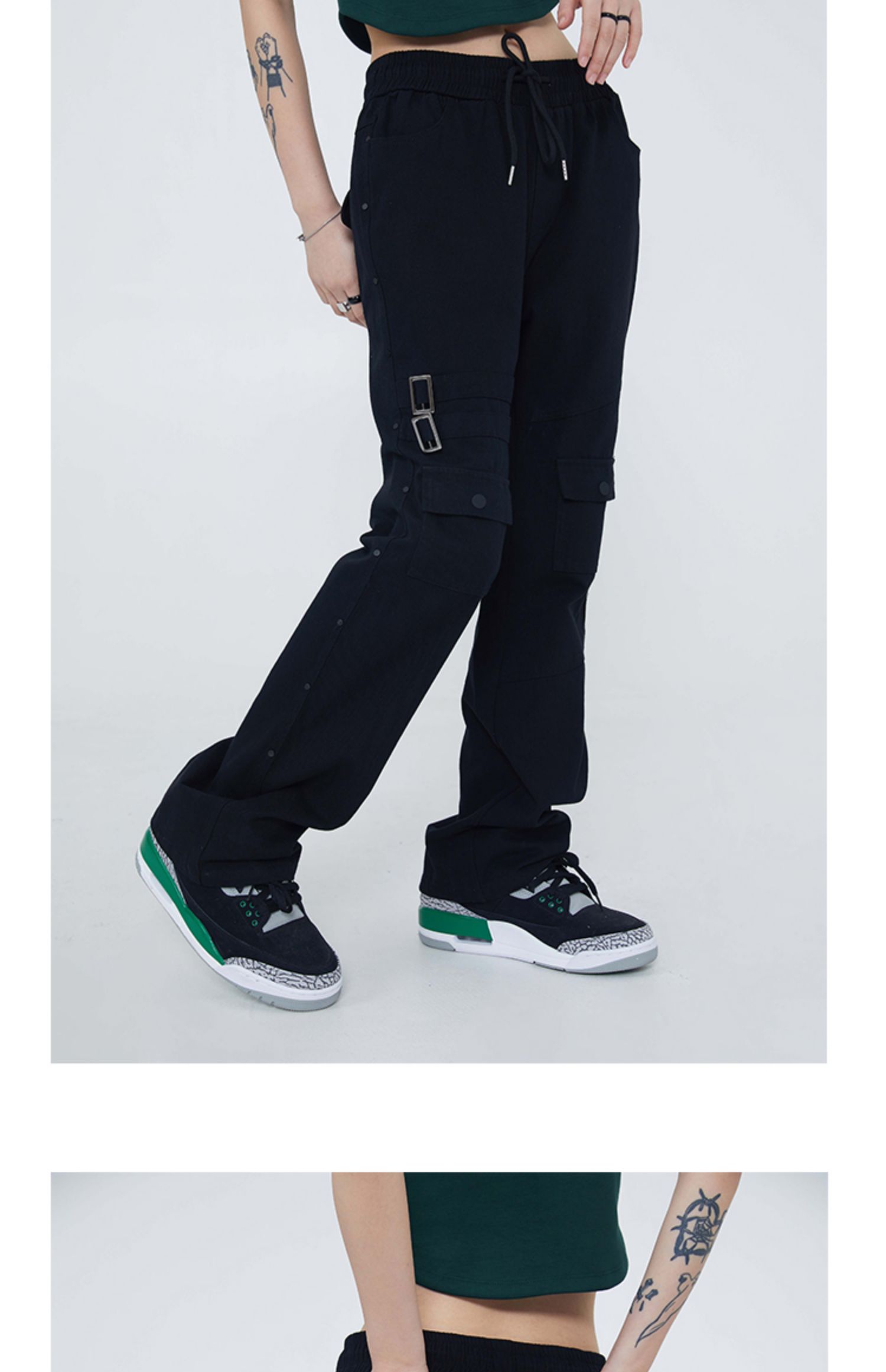 Title 6, Japanese Retro Multi-pocket Loose Cargo Trousers