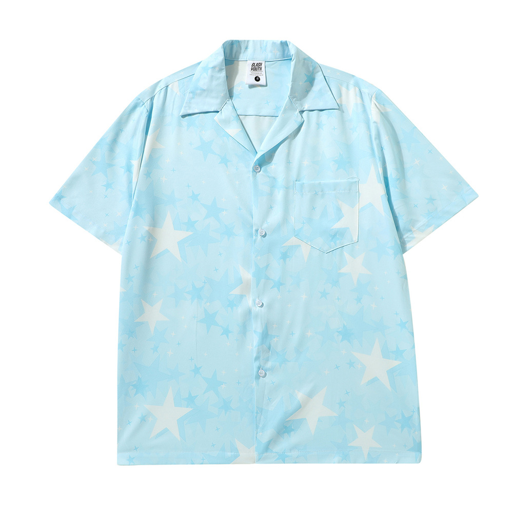 Summer Five-pointed Star Printed Short-sleeved Shirt