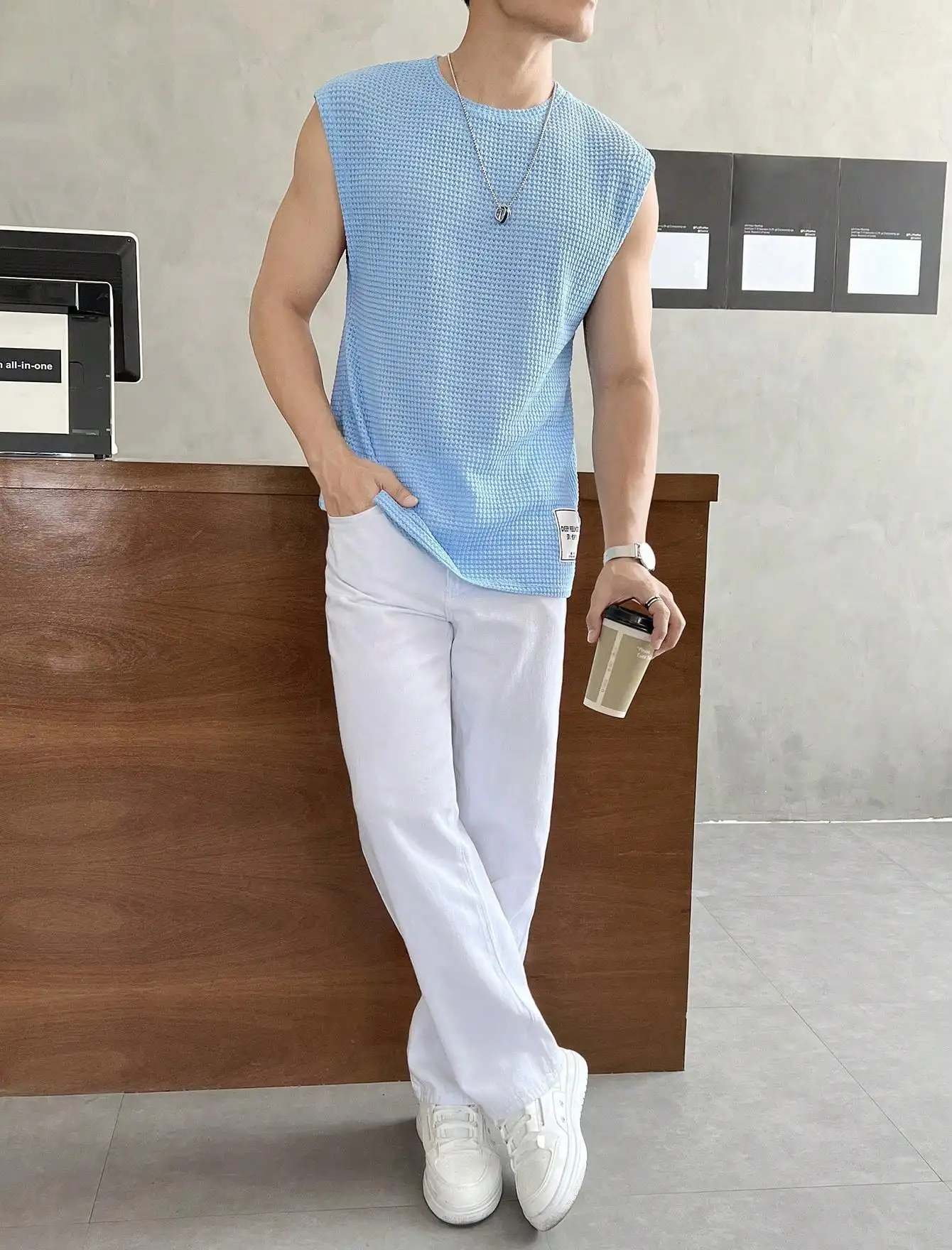 Mens Loose-Fit Fashionable Casual Sports Vest