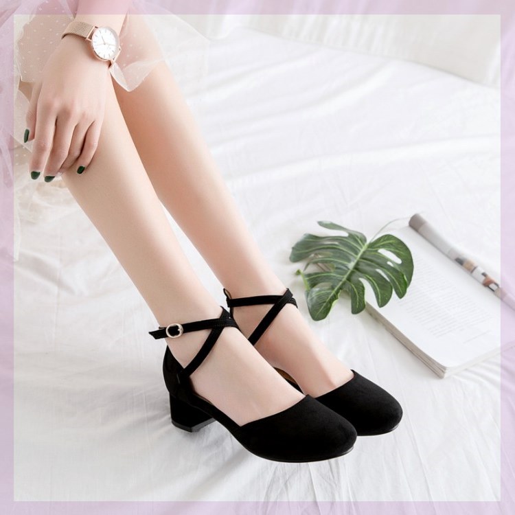 Spring And Summer New Popular Flat Mid Heel Women's Spring Shoes Cool Pumps With Skirt