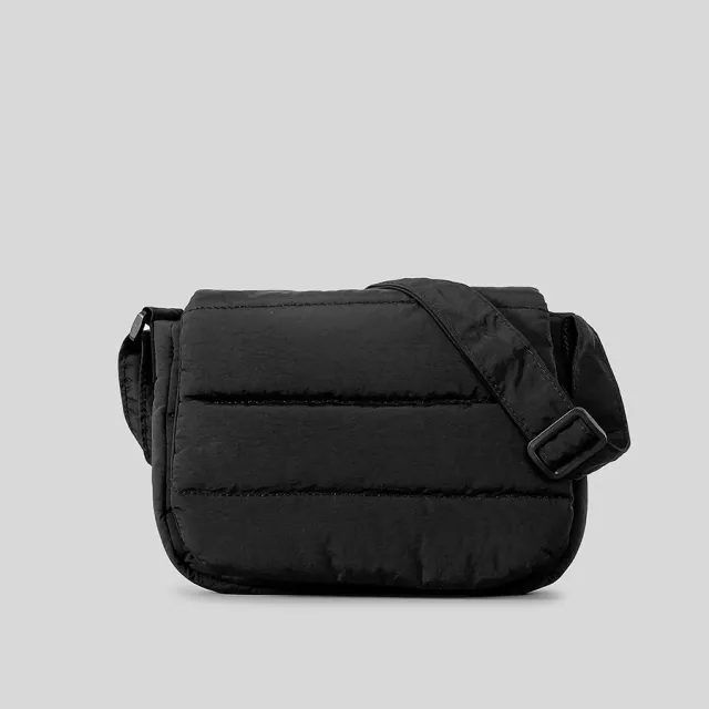 Simple And Lightweight Flap Special interest Design Quilted Wide Shoulder Strap Crossbody Bag Black - Shop at LoveMi