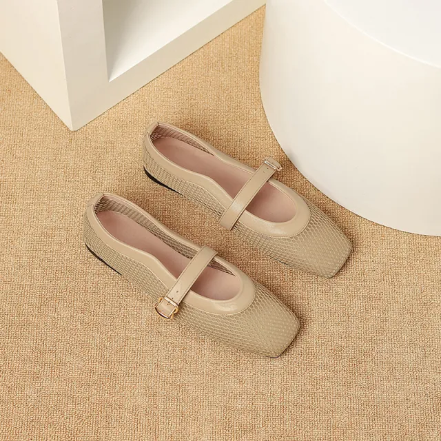Summer Mesh Shoes Women's Breathable Shoes New Hollow Out Pumps Khaki - Shop at LoveMi