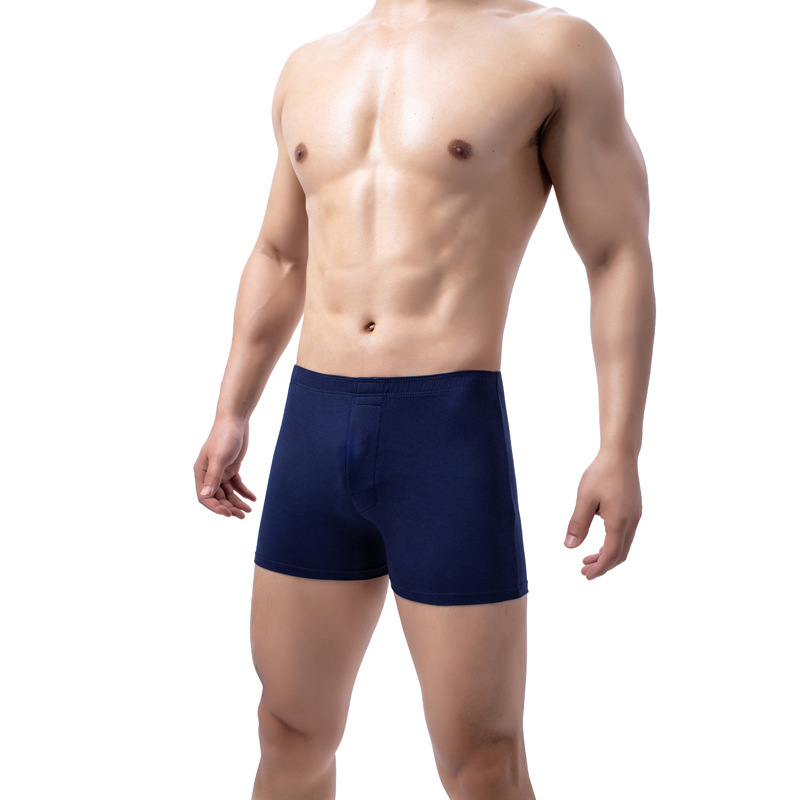 Mens Solid-Color Boxer Briefs Soft And Breathable