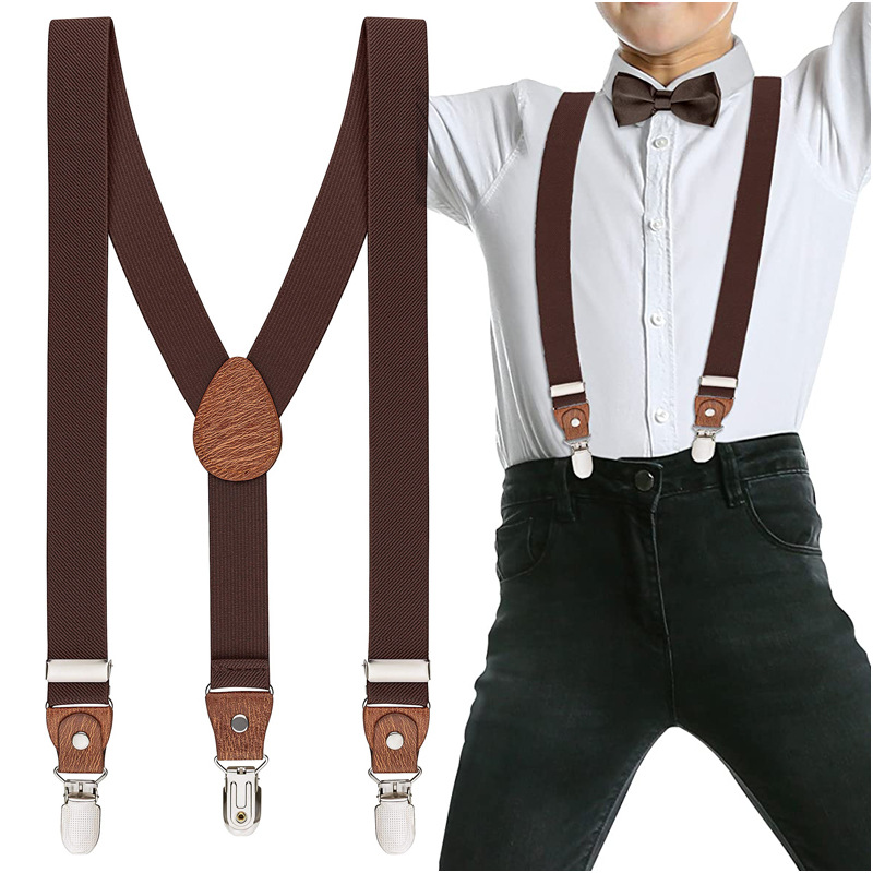 Student Suspenders Children 3 Clip Elastic Strap Clip
