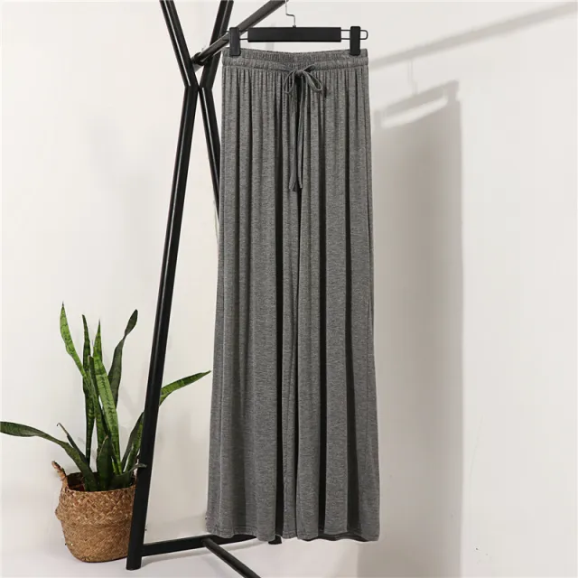 High Waist Cuprammonuium Loose Thin Casual Pants Dark Gray - Shop at LoveMi