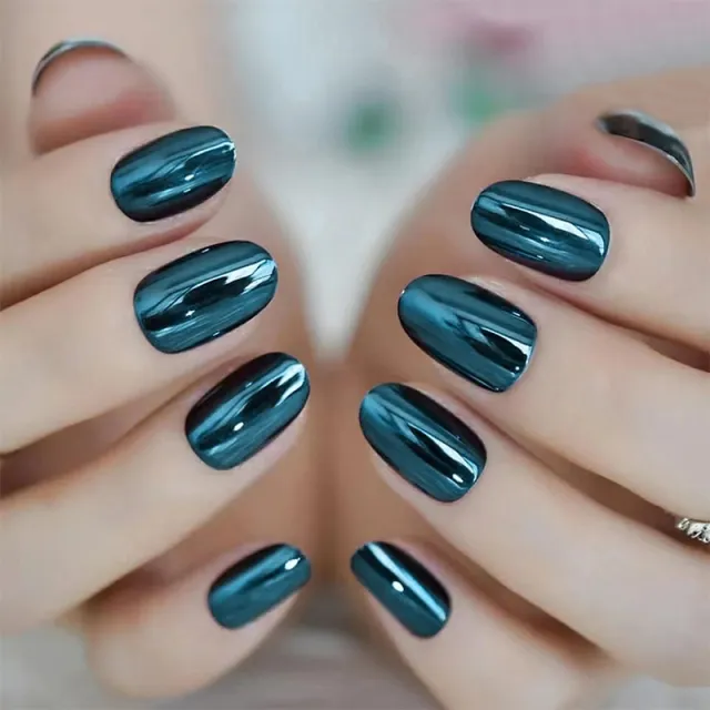 Removable Wear Armor Finished Aurora Nail Tip Deep Blue Color Mje0002 - Shop at LoveMi