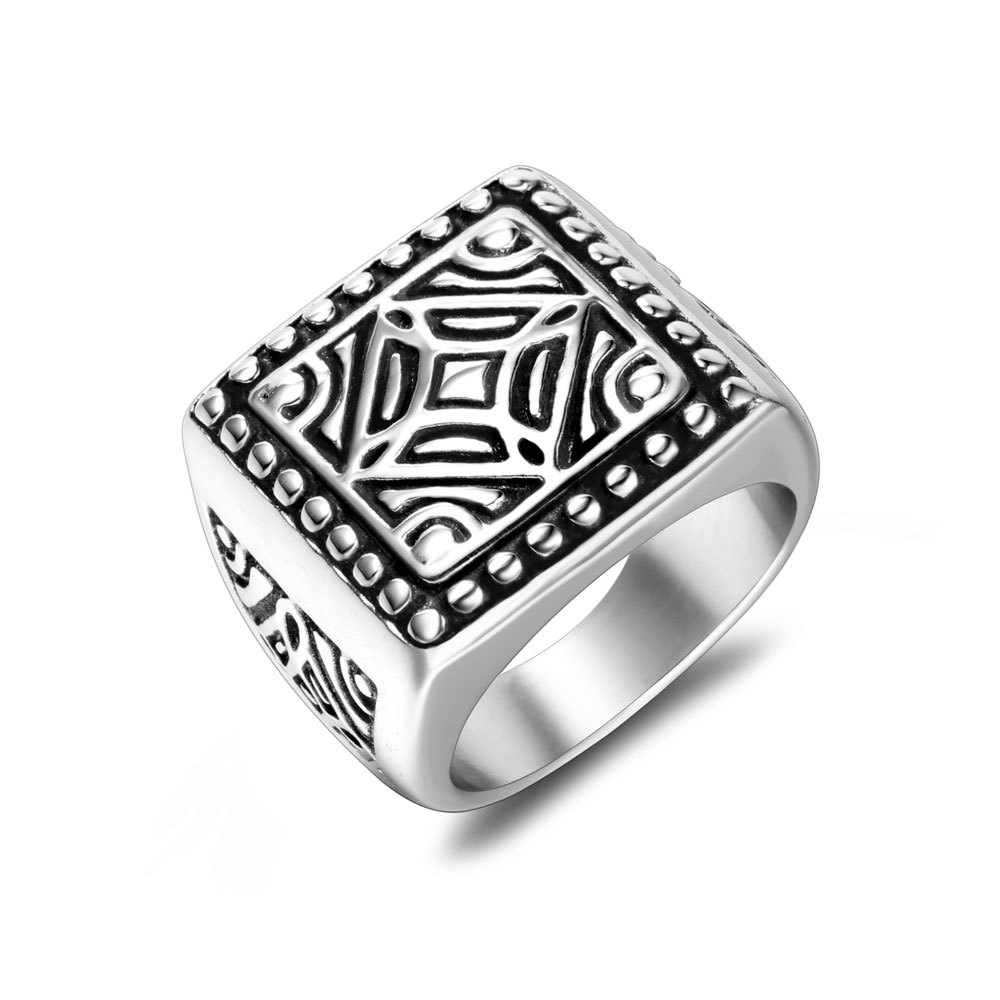 Personalized Men's Trendy Square Ring