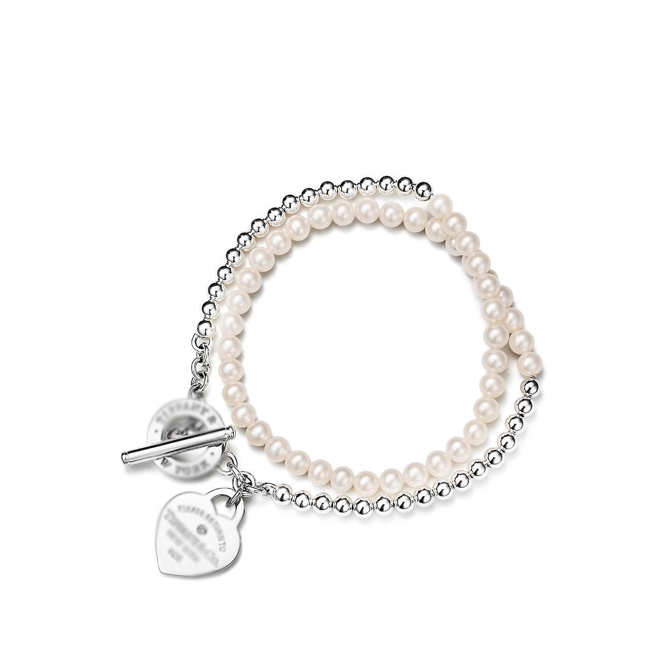 Double Layers Loving Heart Pearl Buddha Beaded Necklace Full Buckle Lock Head Fashion Classic