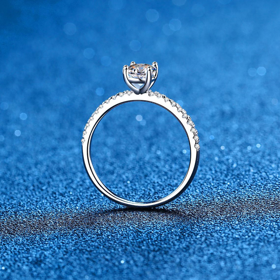 Simple Big Diamond Wedding Ring Moissanite Ring Women