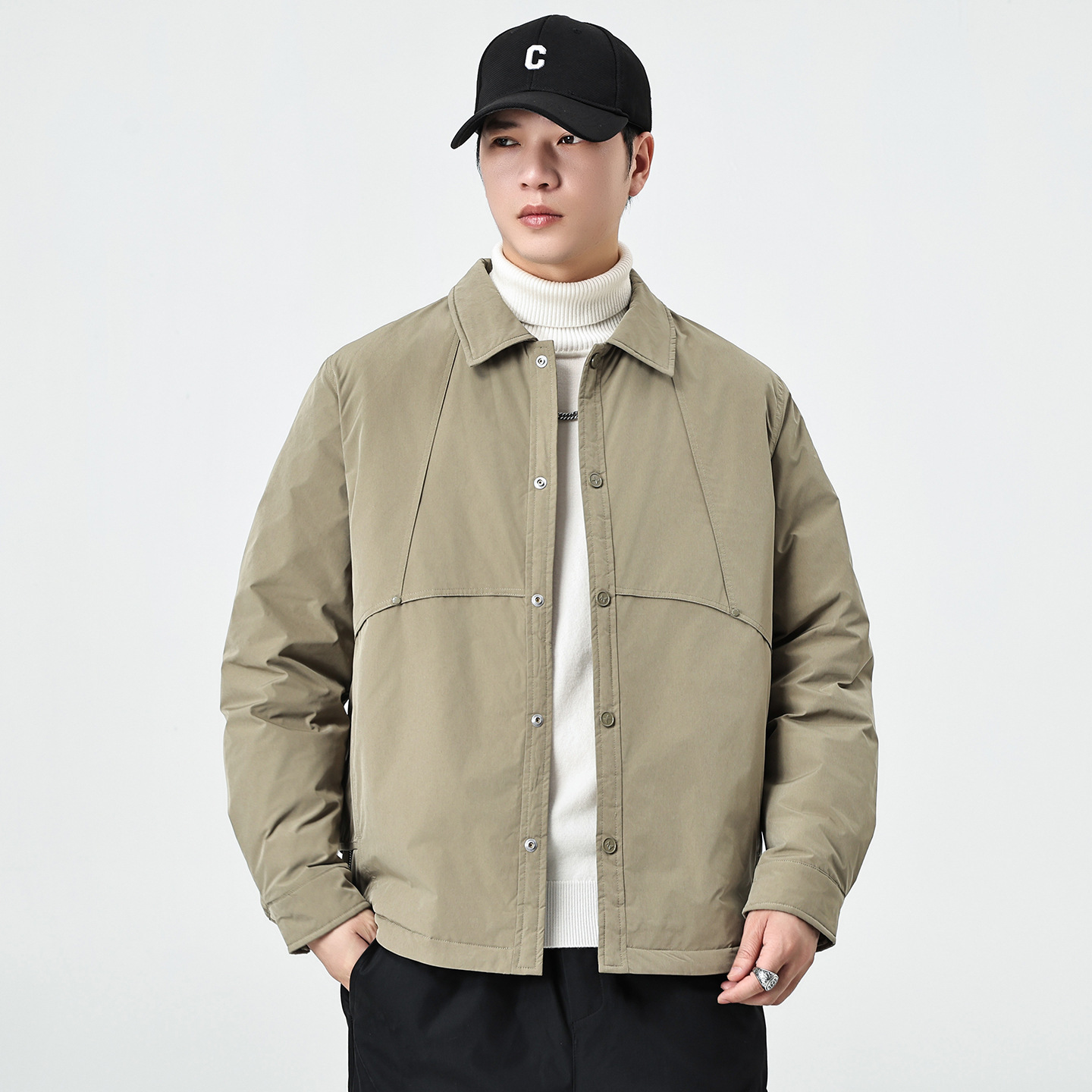 New Autumnwinter Mens Lapel Coatsimple And Warm