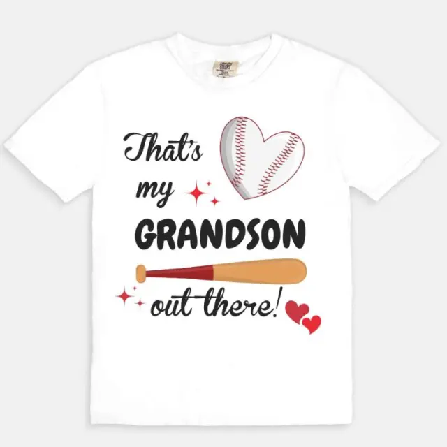 European And American Grandma Baseball T shirt that's My Grandson White - Shop at LoveMi