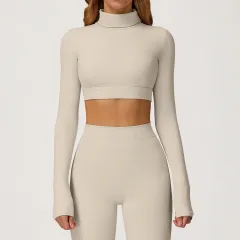 Beauty Back Tight Outdoor Sports Running Fitness Top - Oat Apricot - View 1