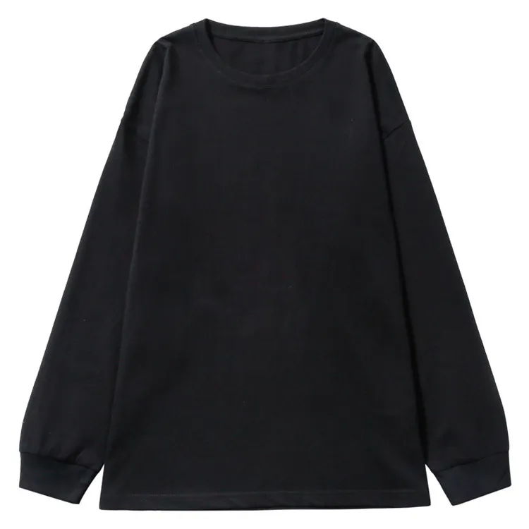 Women's Cotton With Threaded Cuffs T-shirt - Black
