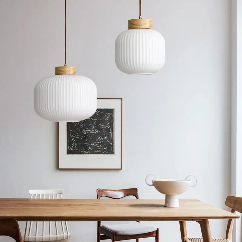 Retro Bedroom Light Chinese Wooden Pendant