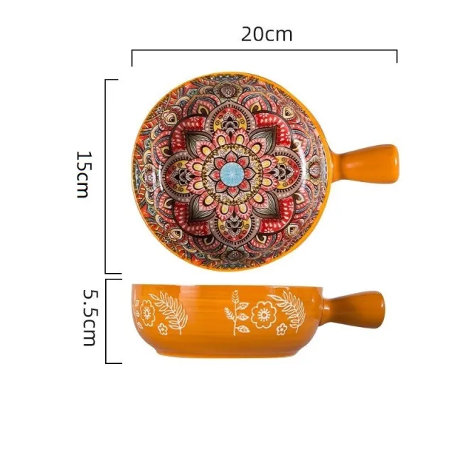 Dishes Suit Vintage Underglaze Household Bowls And Dishes 6 Inches Handle Bowl - Shop at LoveMi