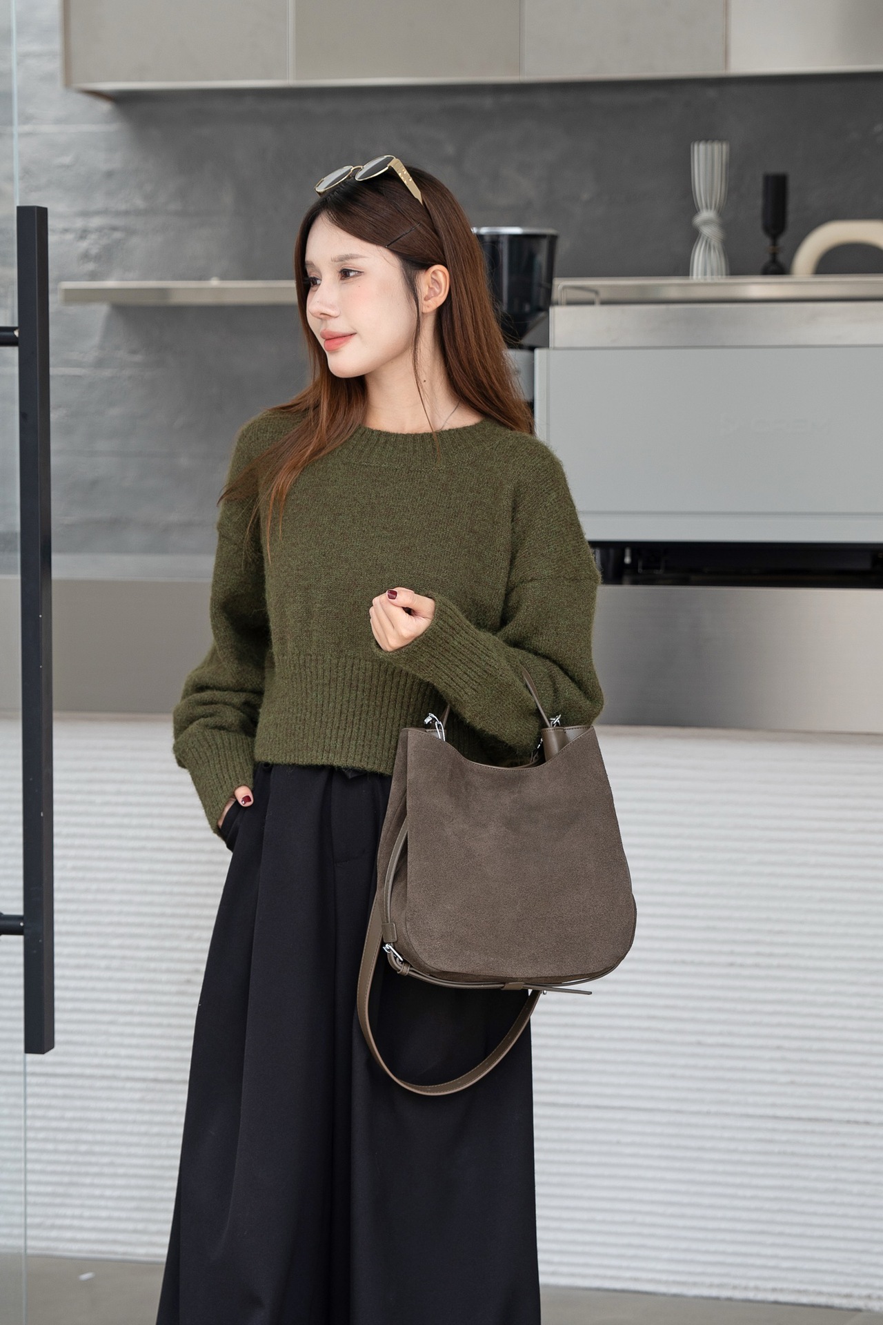 Matte Cowhide Niche Shoulder Crossbody Bag