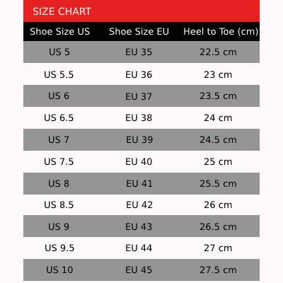 Rusticus Exclusive Streetwear Boots Size Chart