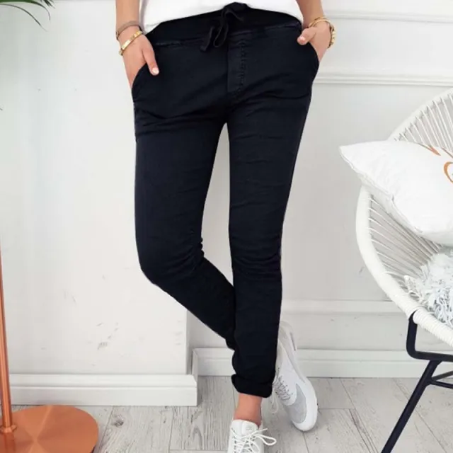 Women's Fashion Casual Slim Fit Skinny Elastic Pants Black - Shop at LoveMi