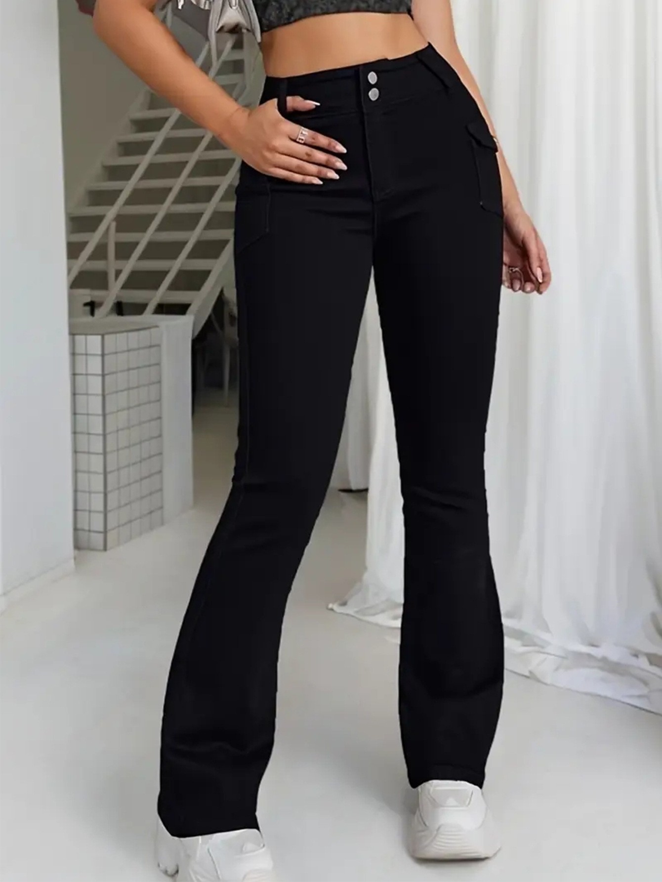 Elastic  Slim-Fit Versatile Womens Jeans