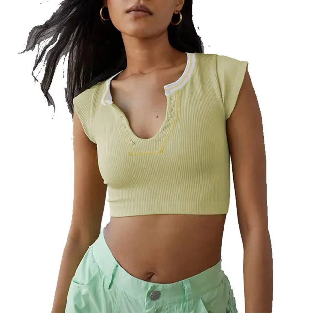 Women's Short sleeved Slim fit Ultra short Sexy Top Champagne Xl - Shop at LoveMi