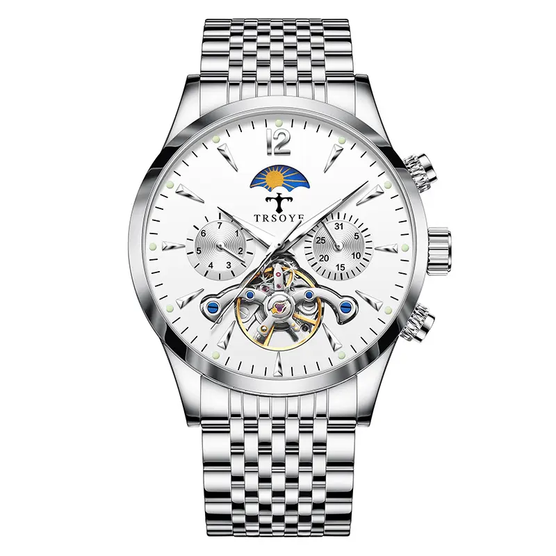 Men's Tourbillon Luminous Waterproof Hollow Out Mechanical