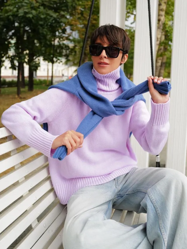 Elegant Commuter's All matching Solid Color Raglan Sleeve Sweater For Women Purple - Shop at LoveMi